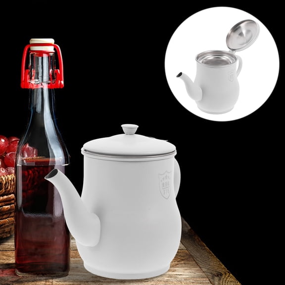 KAKOWELY 1Pack Grease Strainer Container Anti Spill Oil Storage For Kitchen Use 800ML Capacity White