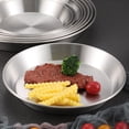 thumbnail image 1 of KAKOWELY 1Pack Silver Pizza Serving Plate 18x7.1x1.2in Round For Picnic Storage, 1 of 8