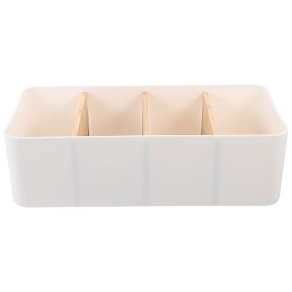 KAKOWELY 1Pack Storage Containers for Office Use in Beige and Bamboo Design