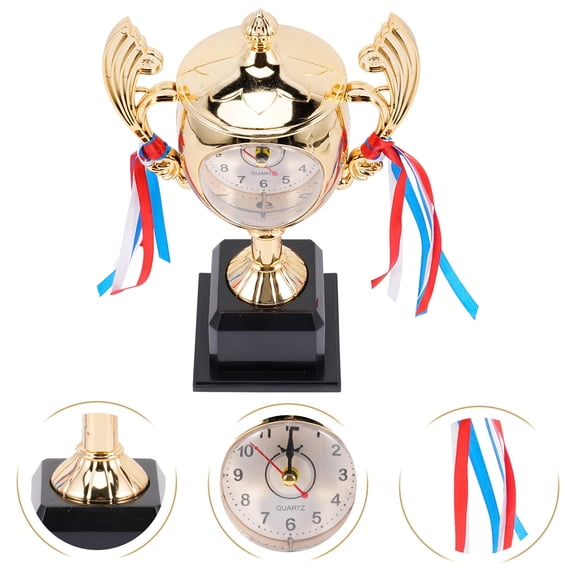 KAKOWELY Desk Alarm Clock Golden Trophy Shaped 1Pcs 9.6x6.1in