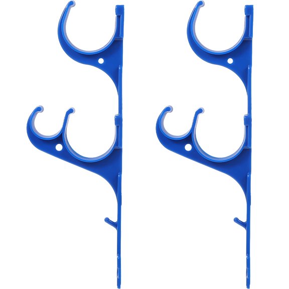 KAKOWELY 1Pair Multi Function Blue Plastic Wall Hanger for Pool Supplies Towels and Clothes