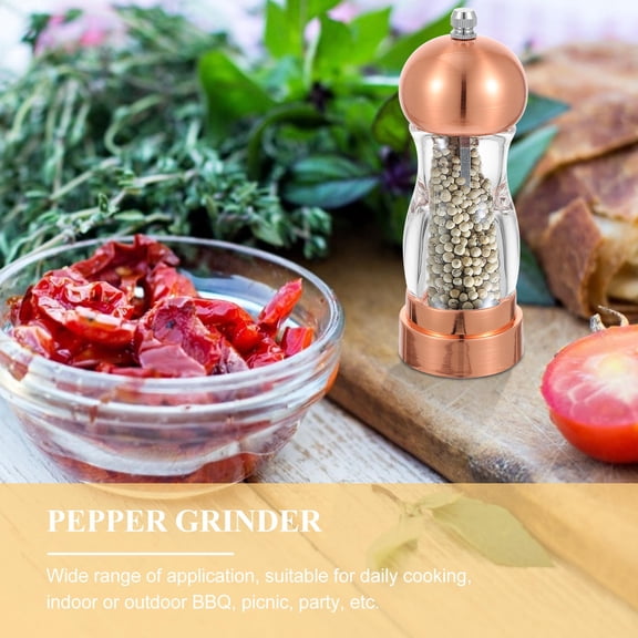 KAKOWELY 1Pc Plated Gold Acrylic Pepper Crusher with Ceramic Grinding Core Practical and Odorless