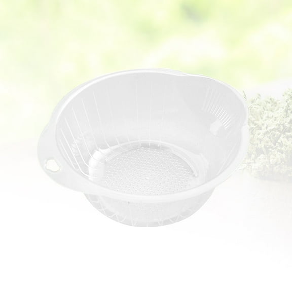 KAKOWELY 1Pc Transparent Rice Washing Pot with Hollow and Solid Design for Kitchen Washing Use
