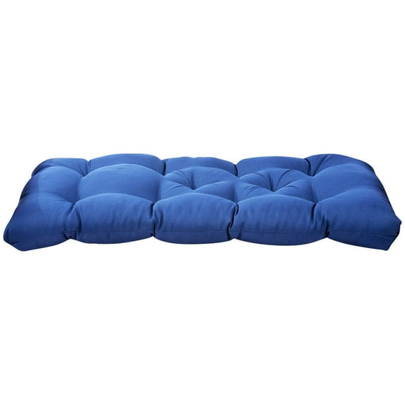 KAKOWELY 1Pcs Dark Blue Rectangular Polyester Cushion for Bench Mat Breathable Washable Liner 39X20X3In
