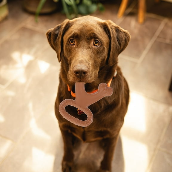 KAKOWELY 1Pcs Dog Tug Toy in Indestructible Nylon for Aggressive Chewer Dogs 6.3x5.5in