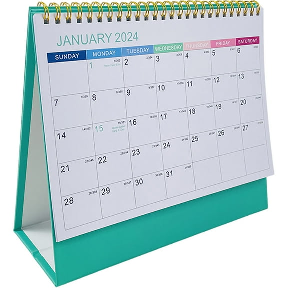 KAKOWELY 1Pcs Mini Simple Desk Calendar Standing Block For Home Or Office Use 9.04X7.86X2.75in