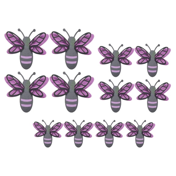 KAKOWELY 1Set Bee-shaped Wall Decals 12X10.5X0.1In Pearlescent Paper Home Decor