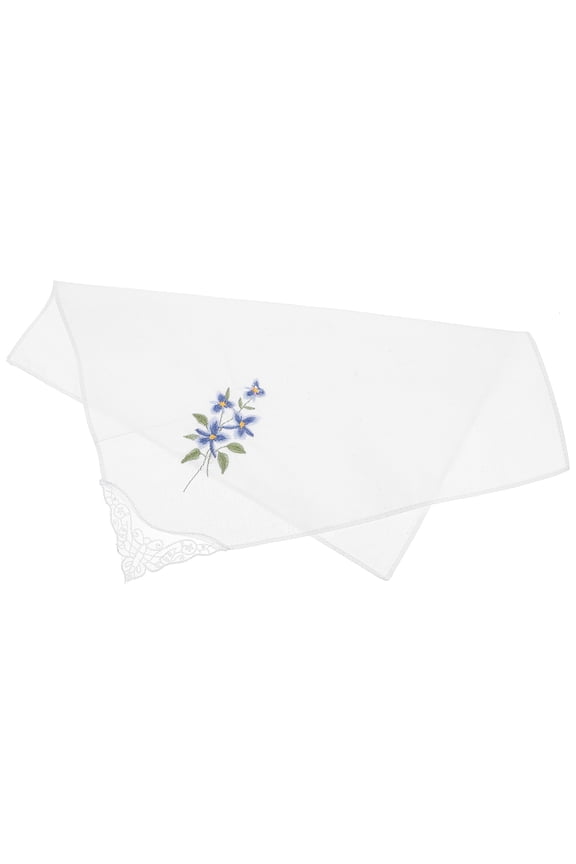 1Set Blue Cotton Handkerchief For Girls Ideal For Birthday And Bridal Shower