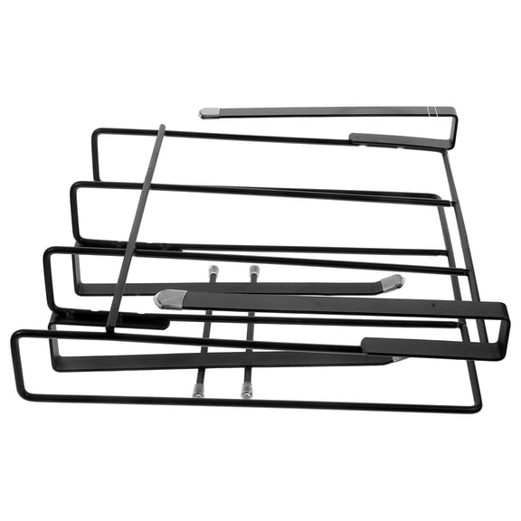 KAKOWELY Black Rectangular Stainless Steel Bookshelf Organizer for Kitchen Utensils and Storage