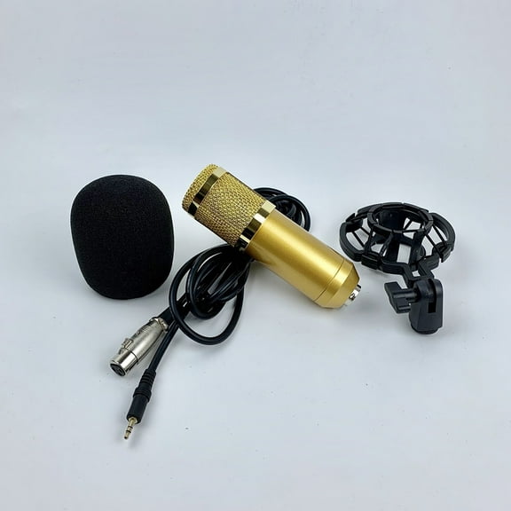 KAKOWELY 1Set Golden Capacitor Microphone for Conference and Karaoke 15.5X6X3in