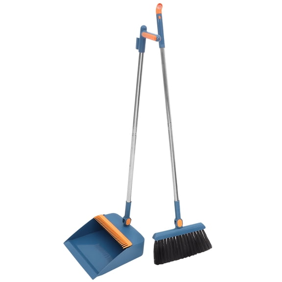 KAKOWELY 1Set Home Cleaning Device Stainless Steel Broom with Dustpan Handle for Convenient Grip