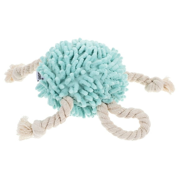 KAKOWELY 1Set Plush Dog Tug Toy Interactive Play Squeaky Rope Toy for Puppy 9.4x3.7x9.8in