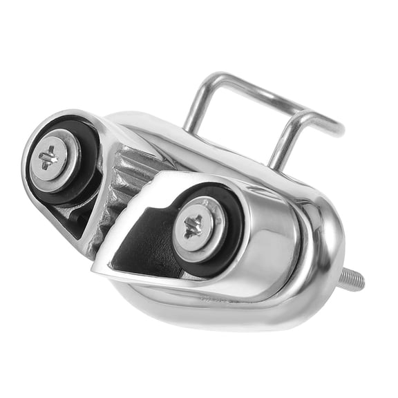 KAKOWELY 1Set Stainless Steel Cam Cleat with Ring for Sailing Accessories Quick Fixing 2.67X1.38X1.38In