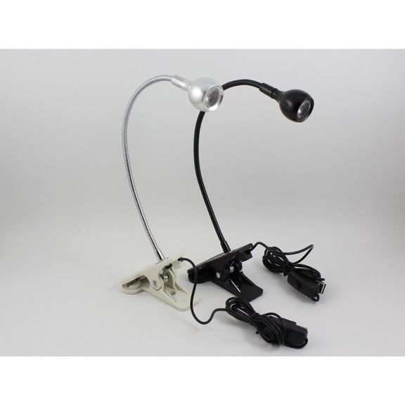 KAKOWELY 1Set Table Lamp With Clip Usb Led Light For Studying 16.5x1x1in Black