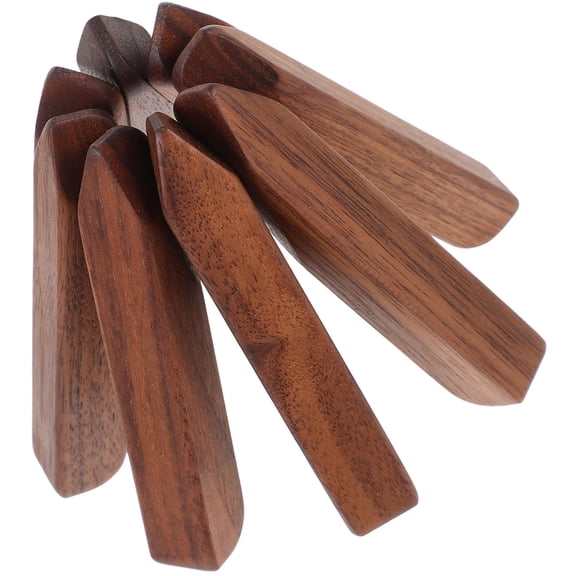 KAKOWELY 1Set Wooden Trivet Heat Insulation Placemat Walnut Wood Tree Shape For Tableware