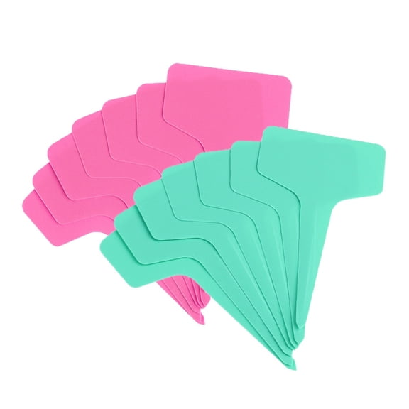 KAKOWELY 200Pcs Reusable T-Type Plant Markers Waterproof Assorted Color Garden Stakes for Easy Labeling