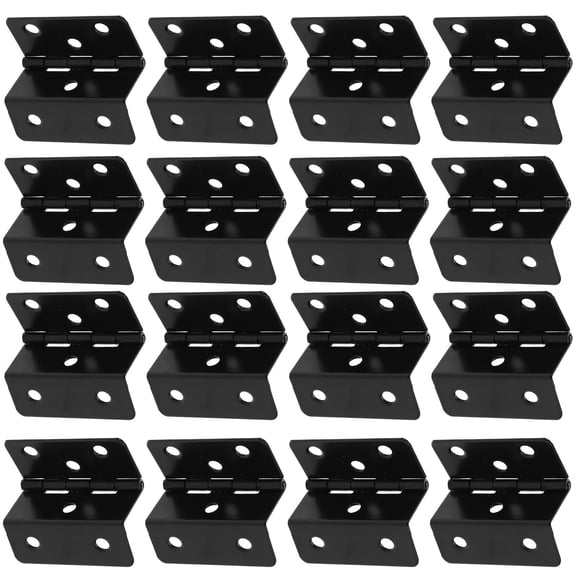 KAKOWELY 20Pcs Black Decorative Folding Hinge with Six Hole Mounting for Wooden Box and Drawer Accessories