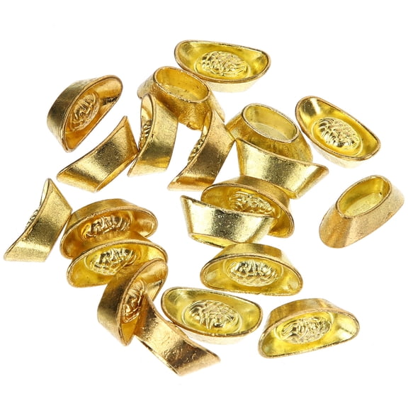 KAKOWELY 20Pcs Metal Gold Ingot Desktop Decoration with Craft for Home Office Use