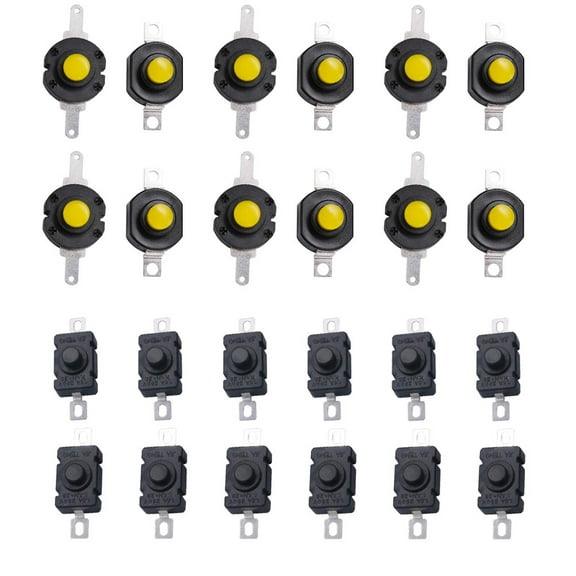 KAKOWELY 24Pcs Durable Torch Push Button Switch for Flashlight Use with Spring Elasticity