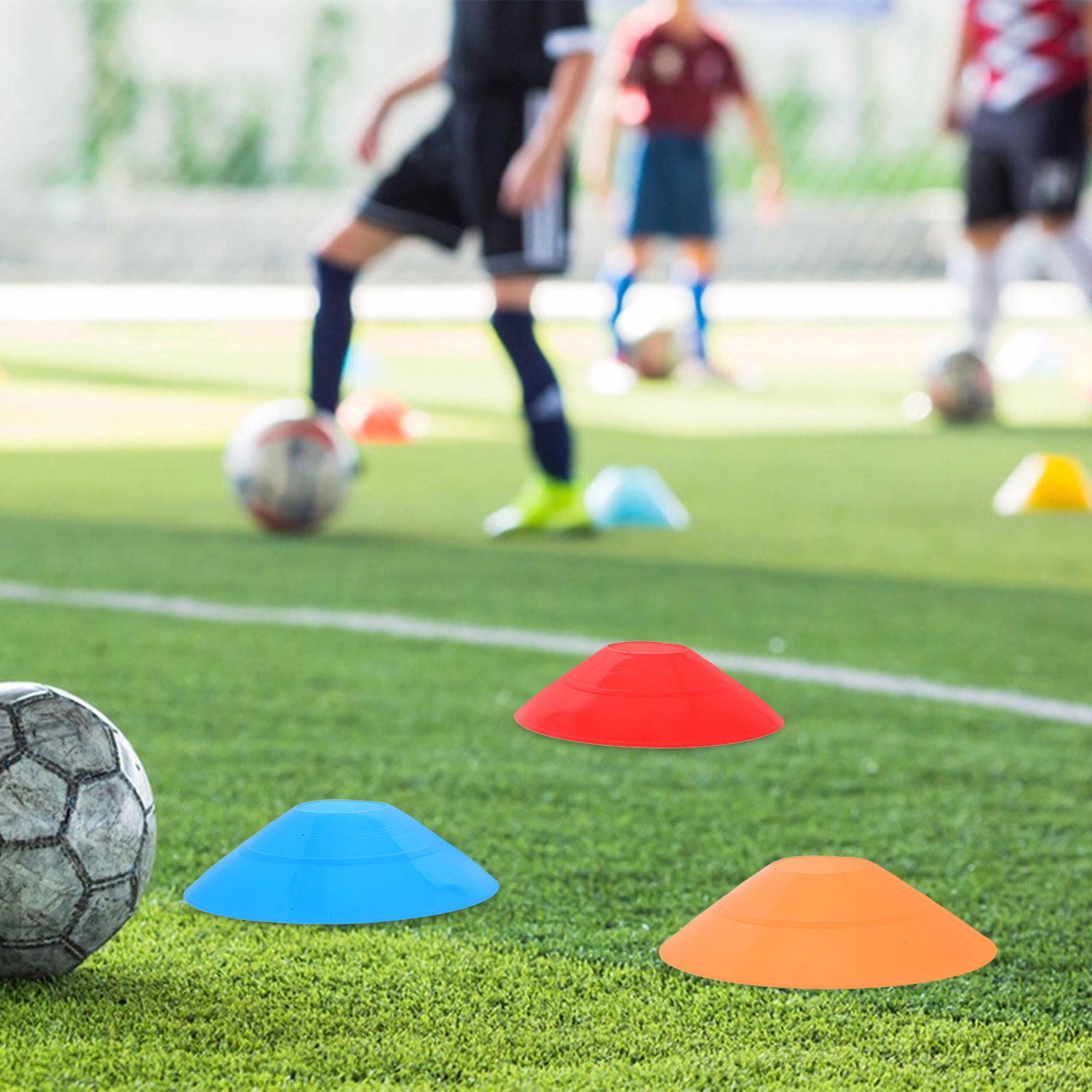 Precision Pro HX Saucer Cones - Set Of 10 Blue Sports Marker Cones - Hexagonal Design