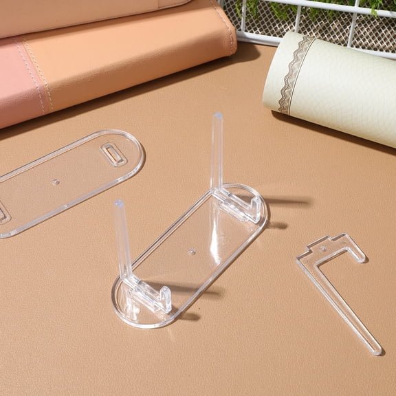 KAKOWELY 2Pcs Acrylic Clear Display Stand Plate Holder for Stationery Makeup Small Space Organizer