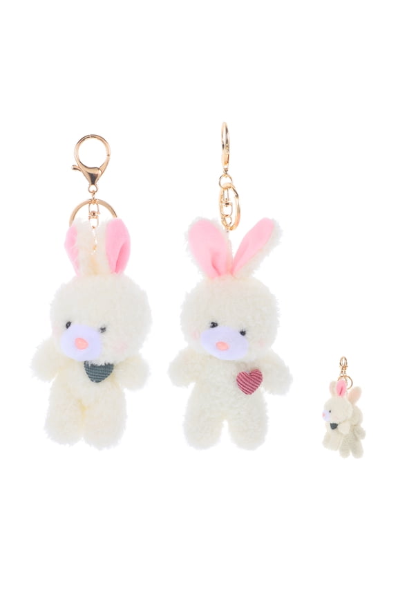 2Pcs Assorted Color Fluffy Keychain for Girls Cute Design Daily Use