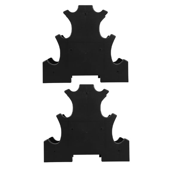 KAKOWELY 2-Pack Black Hand Weight Rack for Secure Storage and Easy Mobility, Perfect for Home Gym Organization