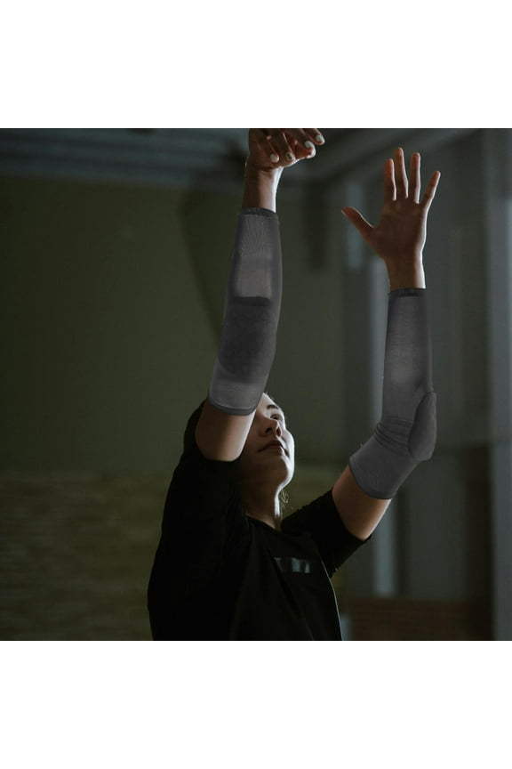 2Pcs Black Padded Arm Sleeve for Volleyball and Elbow Compression for Women