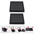 thumbnail image 1 of KAKOWELY 2Pcs Black Plastic Square Cosmetics Storage Cases Lipstick Organizer Case for Eyeshadow Palette Holder, 1 of 8