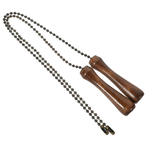 KAKOWELY 2Pcs Dark Brown Wooden Chandelier Chain Pendant for Ceiling Fan Pull Chain Workshop 12X0.6X0.6in