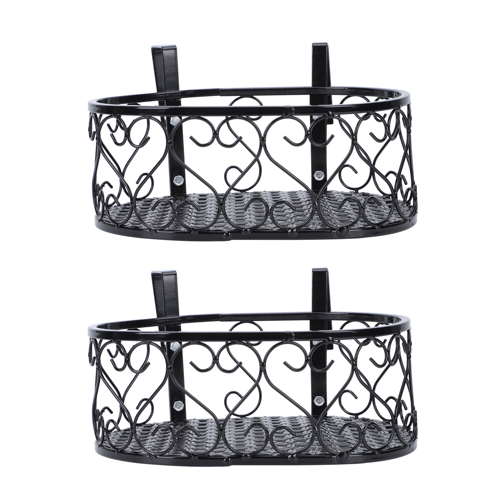 KAKOWELY 2Pcs Decorative Metal Balcony Flower Pot Stand Rack as Railing ...