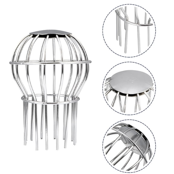 KAKOWELY Roof Gutter Guards Roof Filter Strainers Silver Stainless Steel 2 Pcs for Debris Blocking
