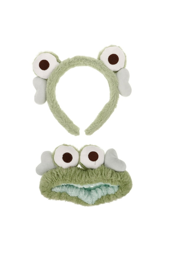 Funny Hair Hoop Frog Headband 2Pcs 7.3X6.7X1.4In