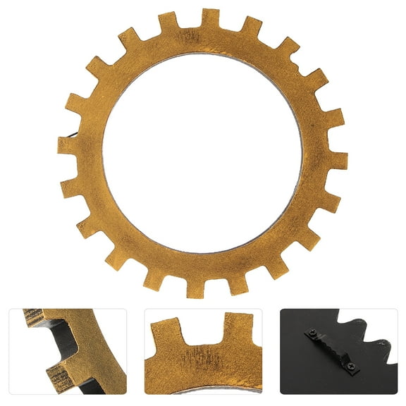 KAKOWELY Golden Industrial Wall Decor Gear Shape 2Pcs 5.9X5.9X0.3In