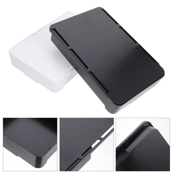KAKOWELY 2Pcs Hidden Under Desk Storage Case White ABS Concealed Design for Kitchen