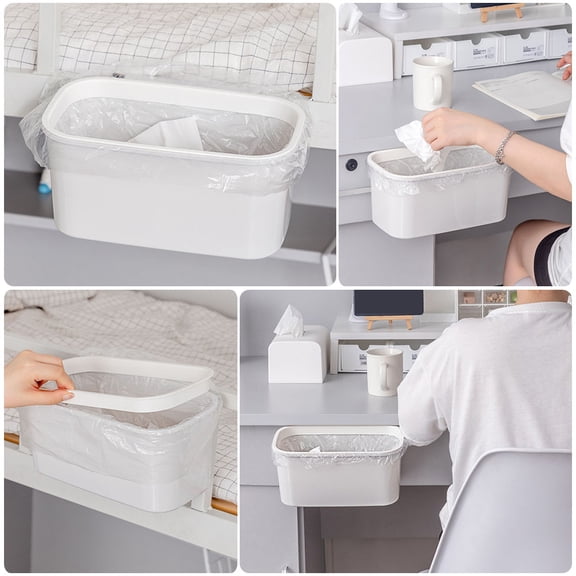KAKOWELY 2Pcs Multi Purpose Hanging Storage Box White Plastic Container for Home and Office