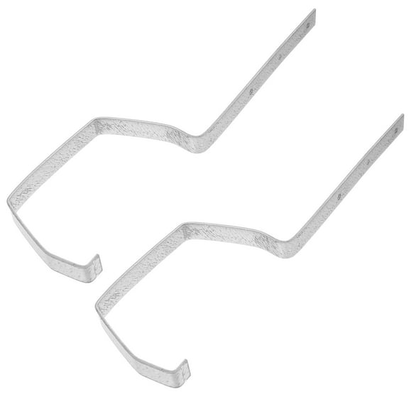 KAKOWELY 2Pcs Rainwater Gutter Holder Plated Silver Metal Rack for Versatile Outdoor Gutter Support