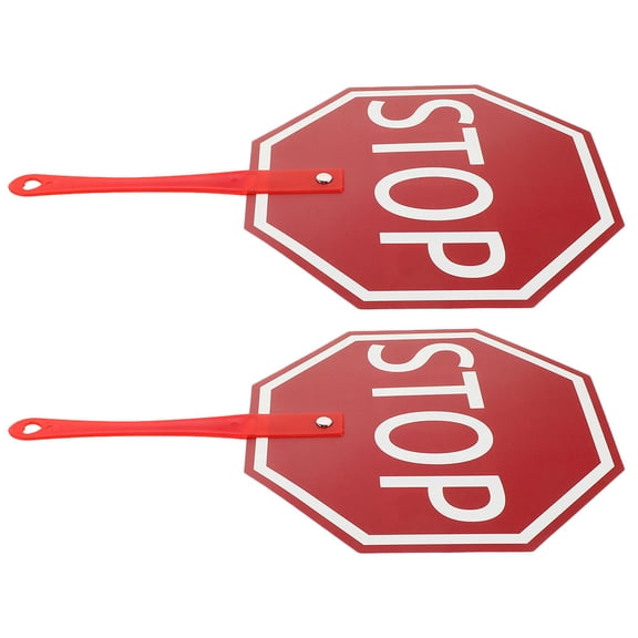 KAKOWELY 2Pcs Red Plastic Stop Sign Paddle with Handle for Teachers Effective Classroom Management and Engagement