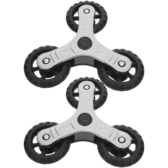 KAKOWELY 2Pcs Replacement Stair Climbing Wheels for Shopping Cart with Noise Reducing Rubber Rollers