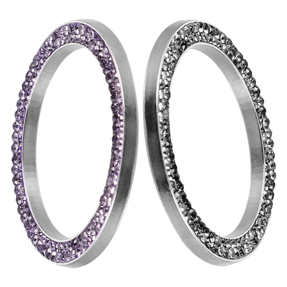KAKOWELY 2Pcs Rhinestone Car Engine Start Button Ring for Car Accessories Bling