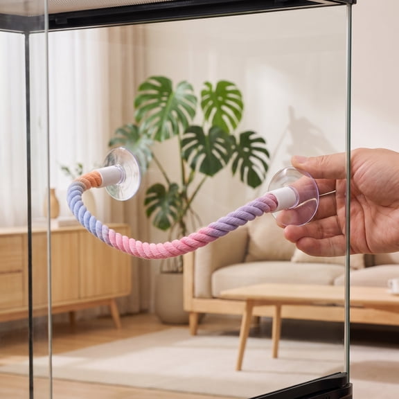 KAKOWELY 2Pcs Snake Climbing Rope with Suction Cups for Reptile Tank Enrichment and Pet Exercise