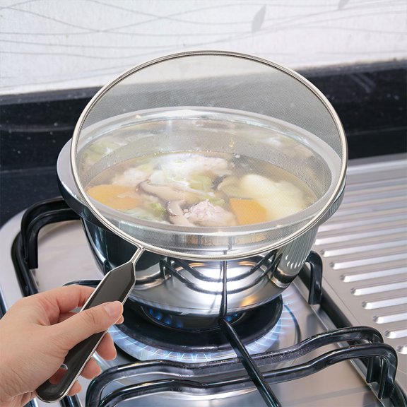 KAKOWELY 2Pcs Stainless Splatter Guard for Frying Pan Kitchen Use Oil Splash Protection