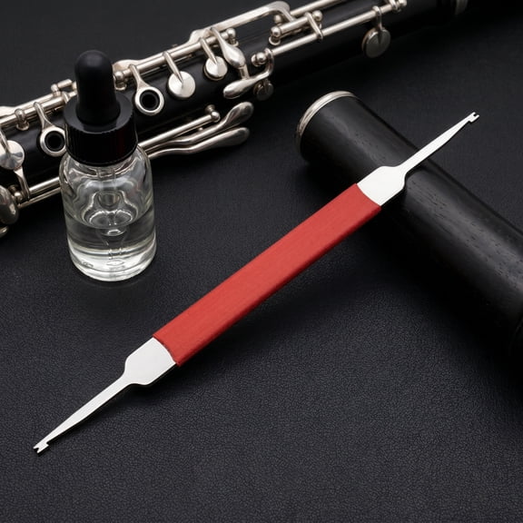 KAKOWELY 2Pcs Universal Woodwind Instrument Repair Tool Red Dual Head Spring Hook for Saxophone and Flute