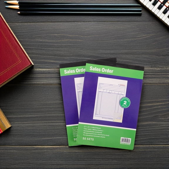 KAKOWELY 2Pcs White Business Order Pad with Strong Copy Function for Efficient Office Record Keeping