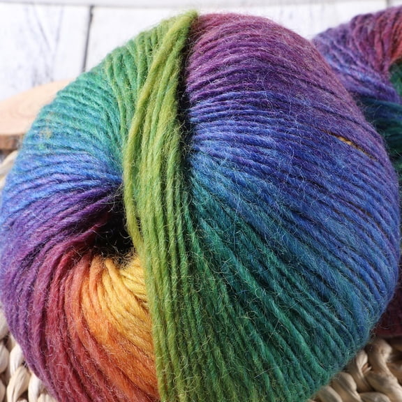 KAKOWELY 2Pcs Sturdy Wool Yarn for Knitting Crocheting and Sewing Multi Color