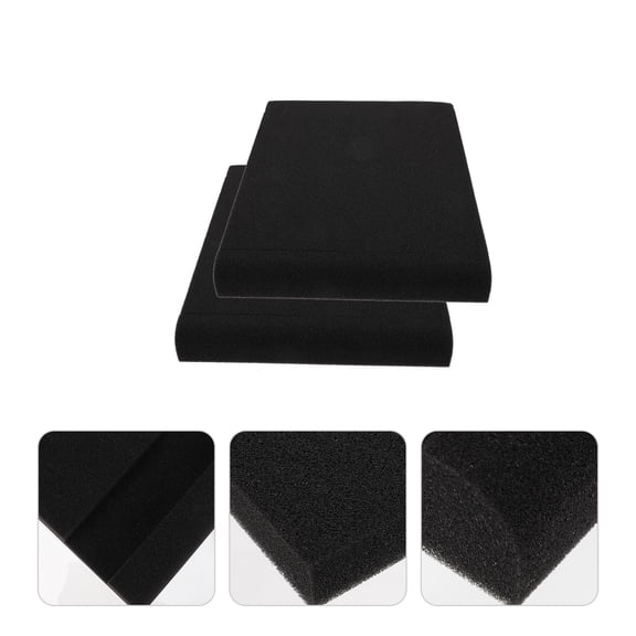 KAKOWELY 2Sets Acoustic Speaker Isolation Pads Black Sponge Cushion for Monitor and Subwoofer Vibration Control