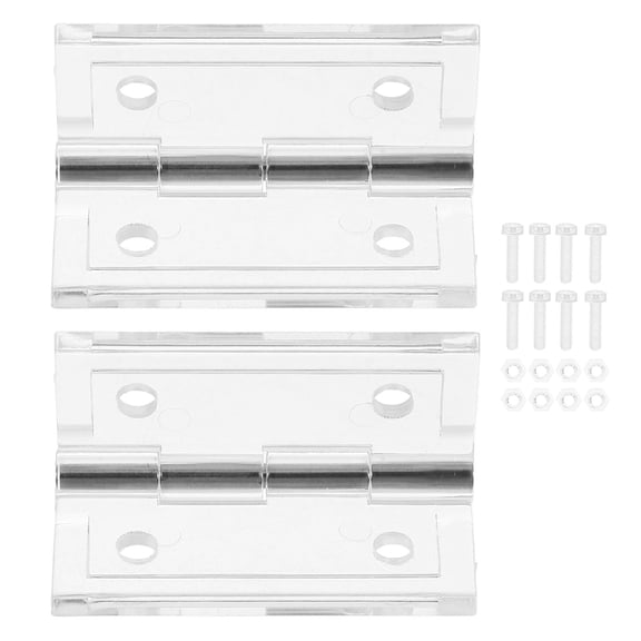 KAKOWELY 2pcs Hinge Lid Bracket Transparent Acrylic Seamless Installation For Doors Office