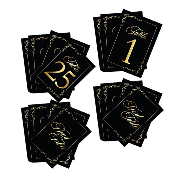 KAKOWELY 30Pcs Chic Black Paperboard Table Numbers for Hotel Wedding Reception and Party Decoration