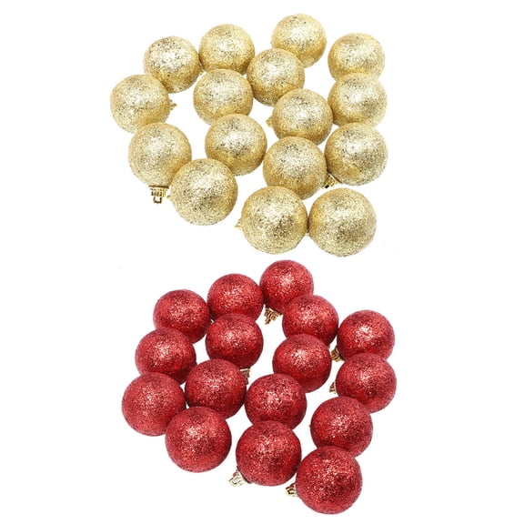 KAKOWELY 32Pcs Christmas Glitter Balls for Home Decoration Indoor and Outdoor Use Party Supplies