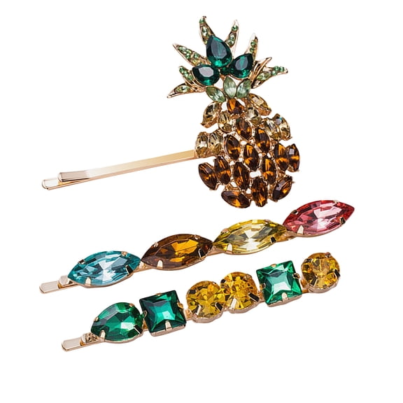 KAKOWELY Pineapple Hairpin Multi Color Stylish Barrettes for Any Hairstyle 3Pcs